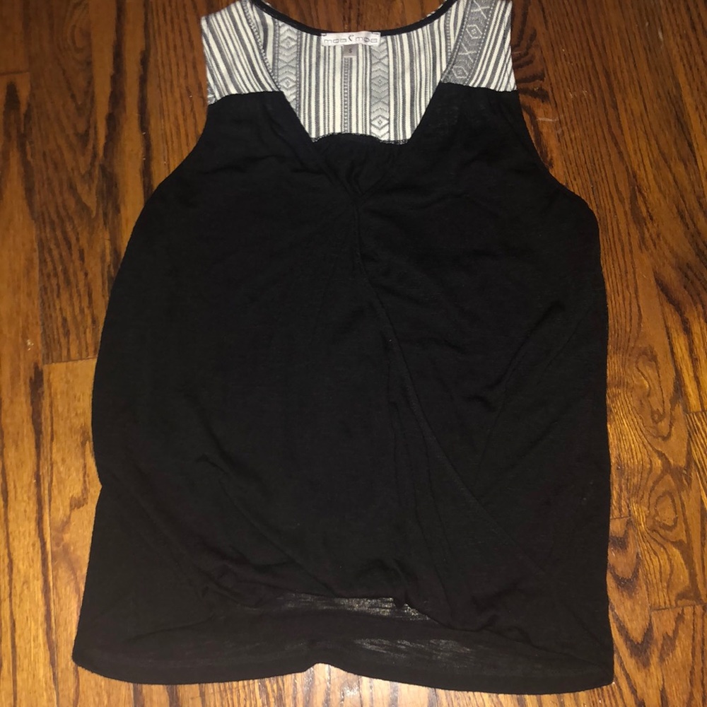 Tribal print & black Moa Moa top